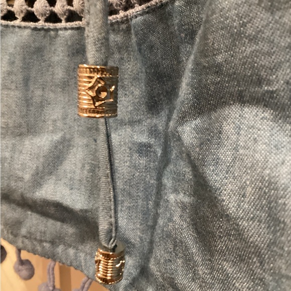 POL Ruffled Embroider boho Tunic Top   S - Picture 8 of 10